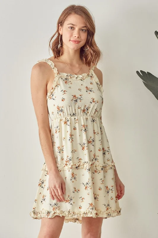 Short Floral Merrow Ruffle Dress