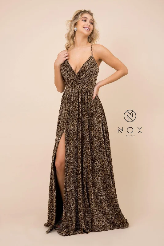 Long Leopard Print Prom Dress Evening Gown