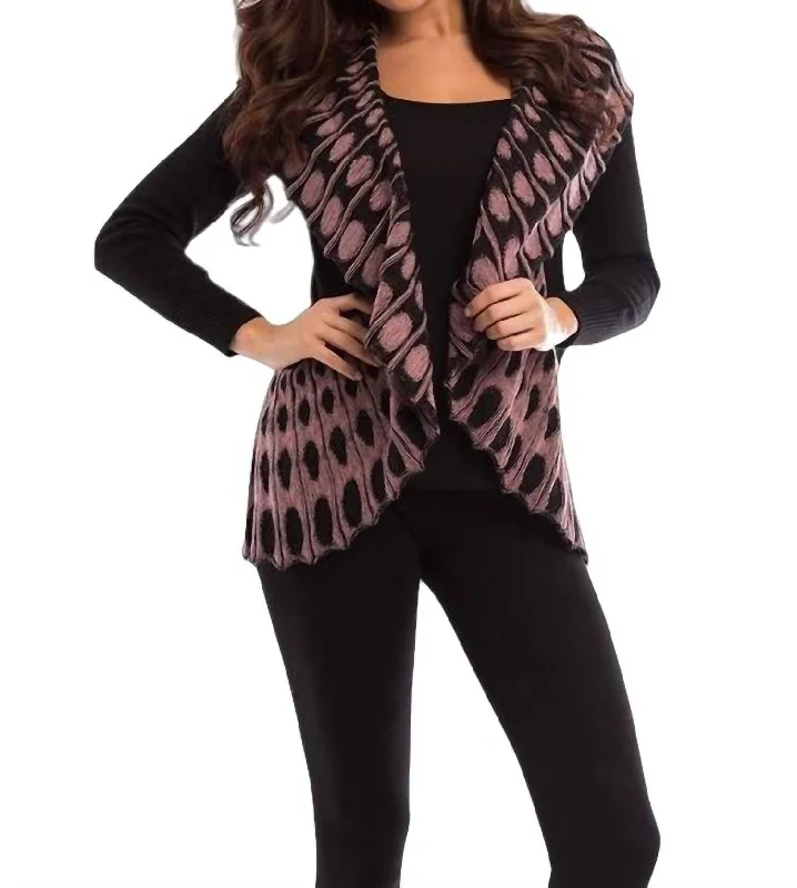 Polka Dot Signature Wrap W/ Pin In Black/pink