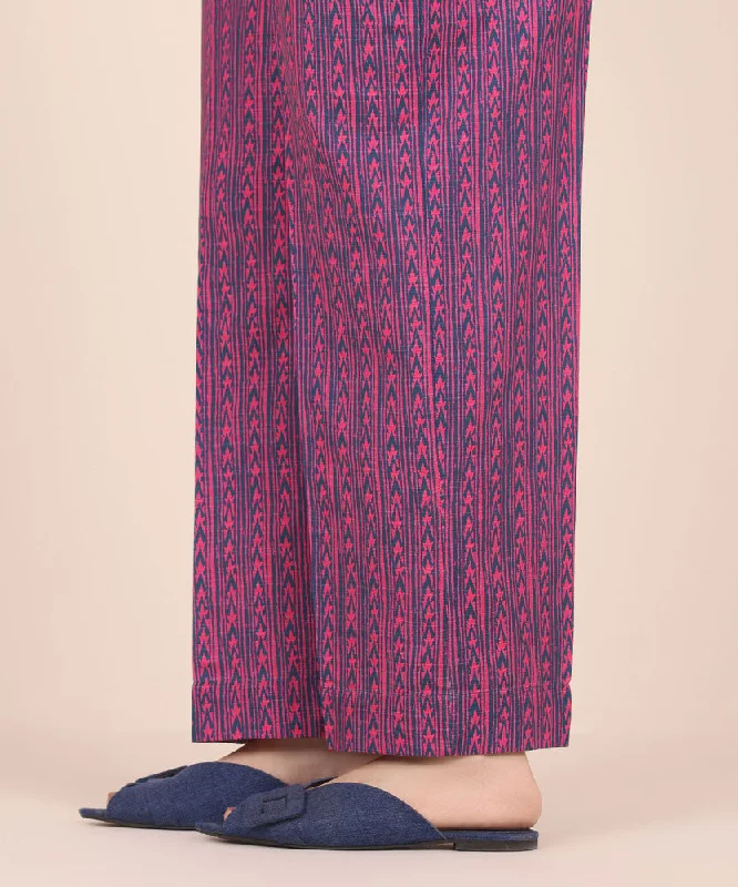 Printed Khaddar Straight Pants