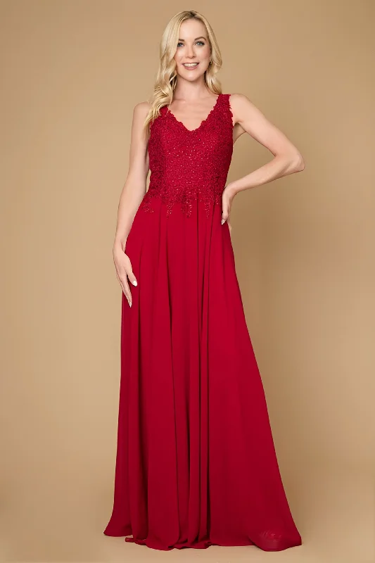 Long Formal Dress Plus Size Evening Gown Burgundy