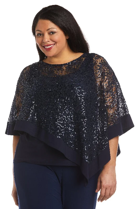 R&M Richards 2117W Plus Size One Piece Poncho Top