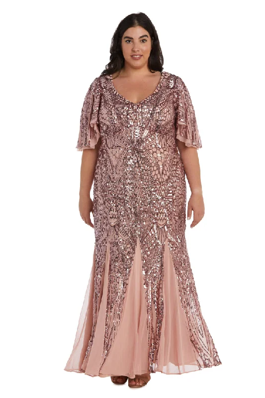 Nightway 22139W Long Mother of the Bride Plus Size Sequin Formal Dress