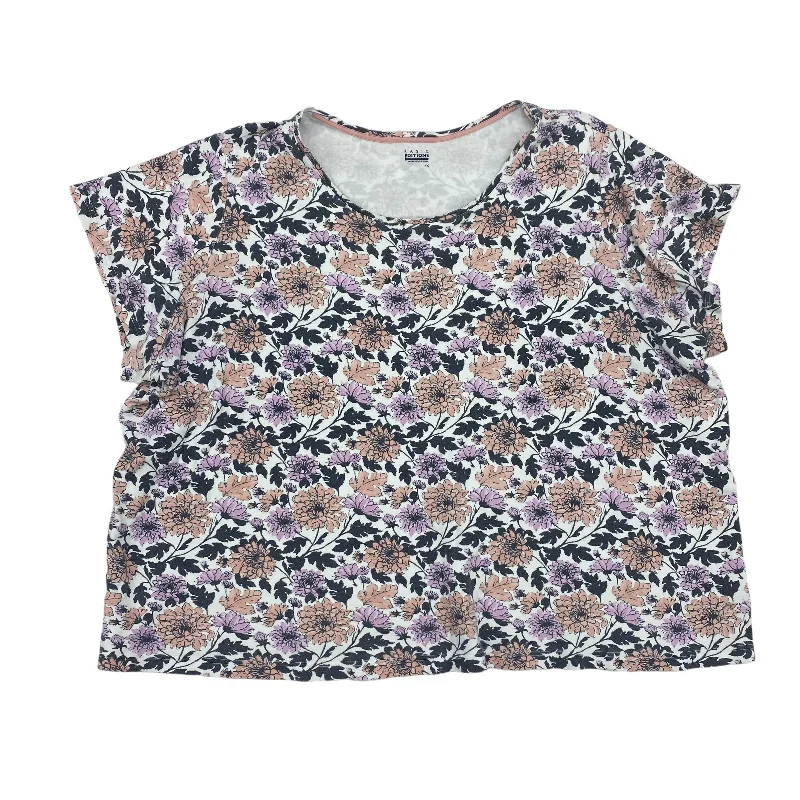 FLORAL PRINT BASIC EDITIONS TOP SS, Size 4X