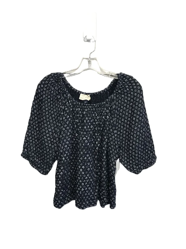 Navy Top Short Sleeve By Universal Thread, Size: L