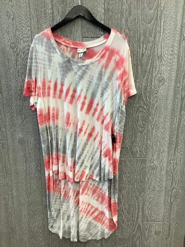 Tie Dye Print Tunic Short Sleeve Ava & Viv, Size 1x