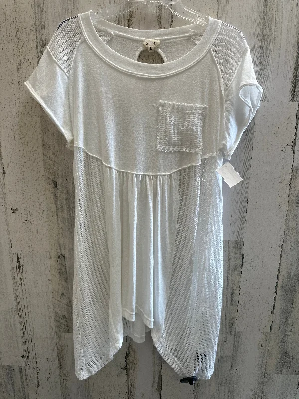 White Top Short Sleeve Pol, Size S