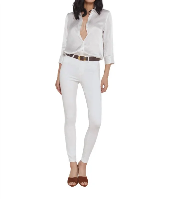 High-Rise Skinnny Jeans In Blanc