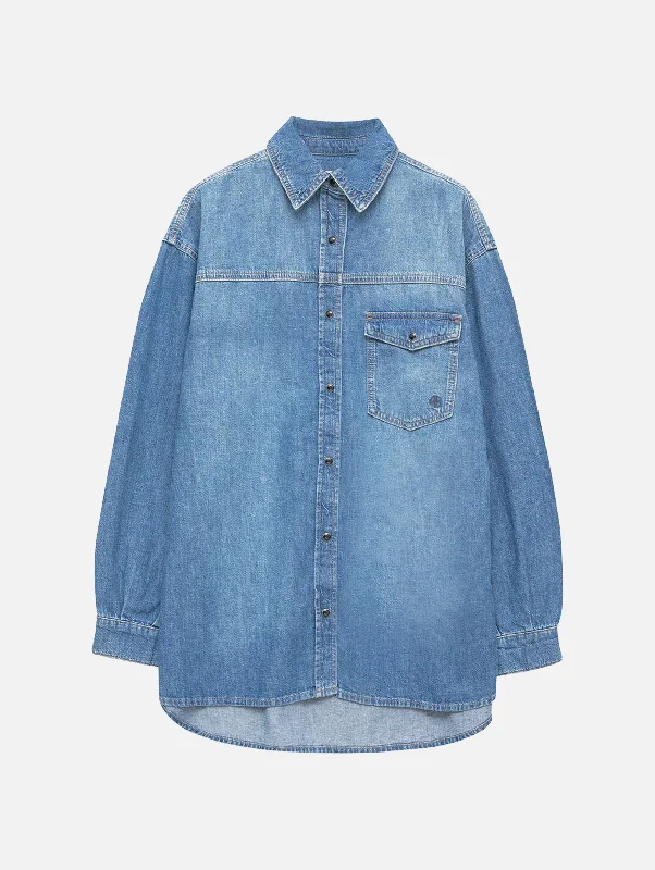 Simon Denim Shirt in Panama Blue