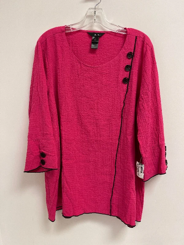 Top Long Sleeve By Ali Miles In Pink, Size: Xl