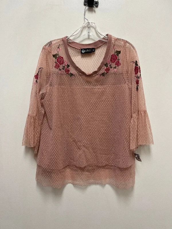 Top Long Sleeve By Clothes Mentor In Pink, Size: L