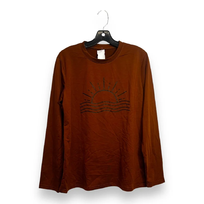 Top Long Sleeve By Clothes Mentor In Rust, Size: L