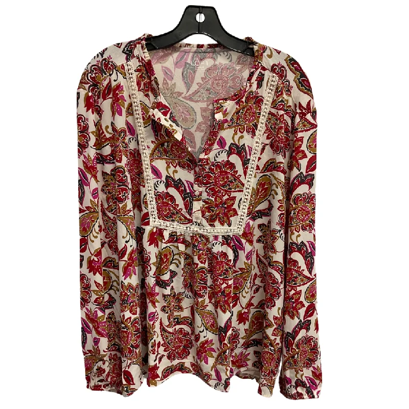 Top Long Sleeve By Loft In Multi-colored, Size: Xl