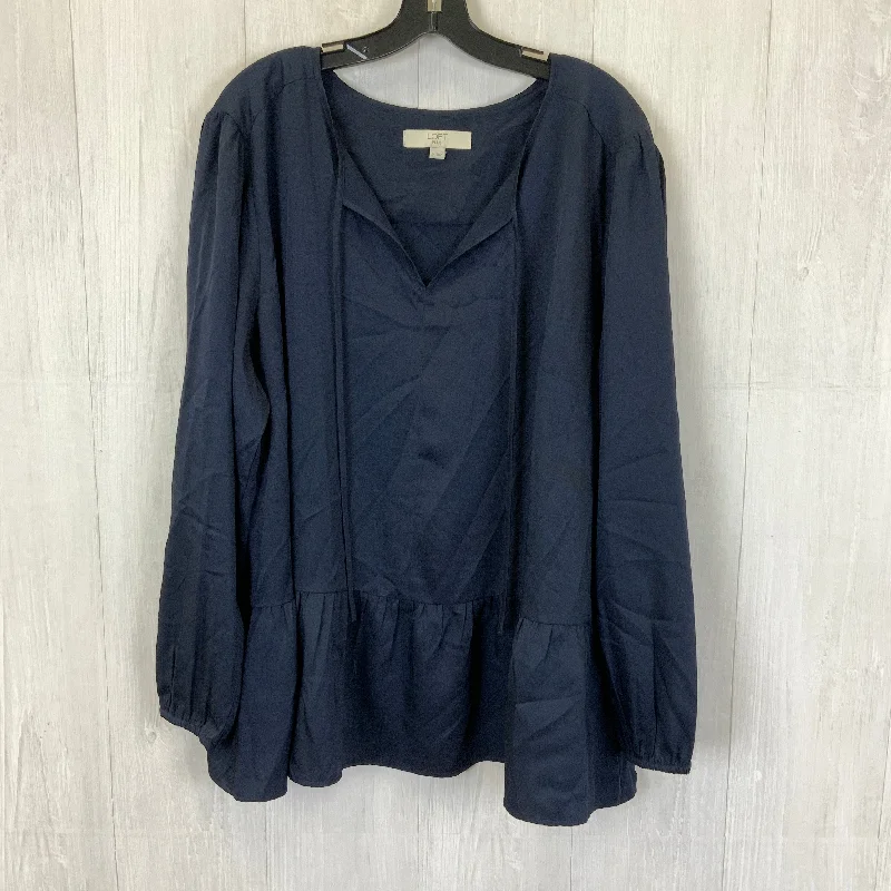 Top Long Sleeve By Loft In Navy, Size: 3x