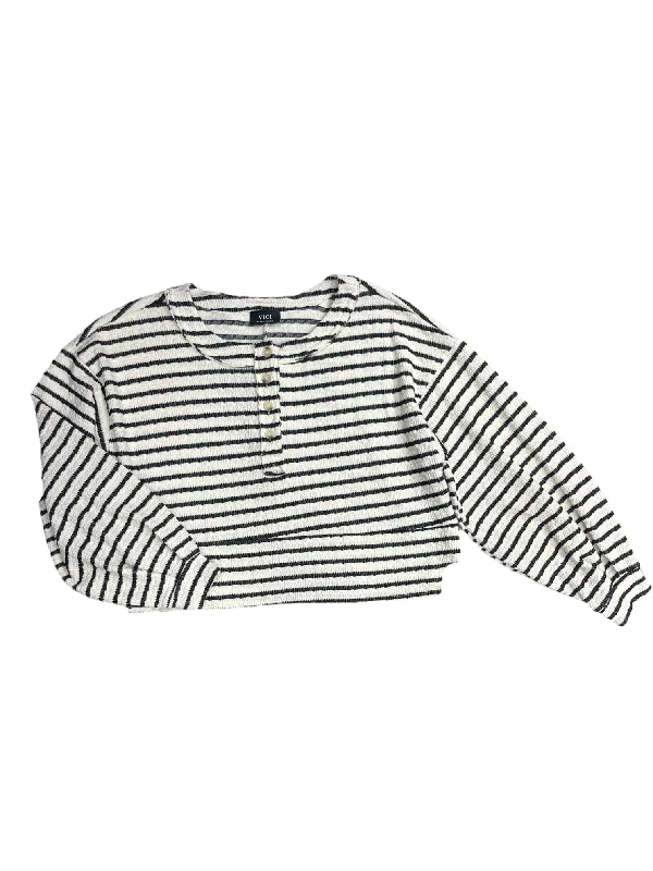 Top Long Sleeve By Vici In Striped Pattern, Size: Xs