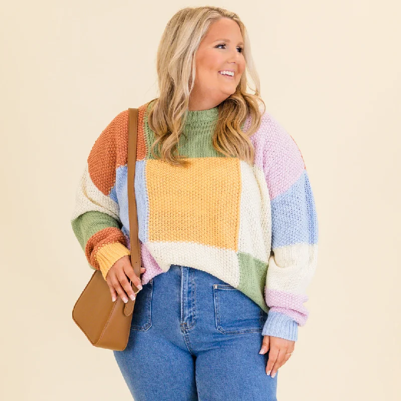 Block and Back Sweater, Multi